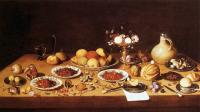 Kessel, Jan van - Still-Life on a Table with Fruit and Flowers